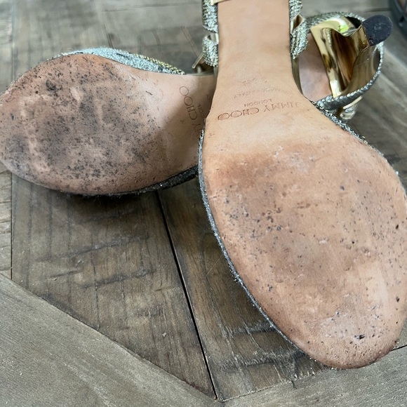 Jimmy Choo Kayden gold/silver glitter heels - Picture 10 of 10